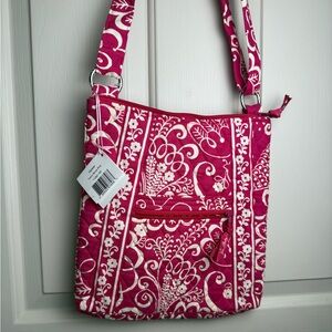 NWT Vera Bradley Twirly Birds Pink Hipster Crossbody Retired Pattern